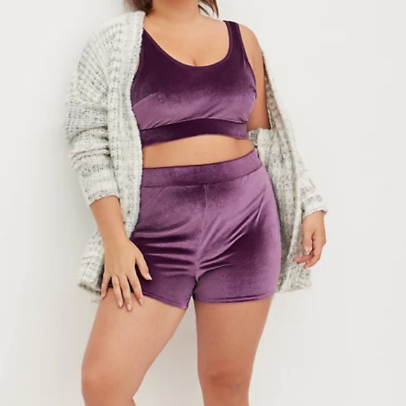 torrid Other - NWT TORRID 2 PIECE VELOUR LOUNGE SET W/ CROPPED TANK,HIGH RISE SHORTS